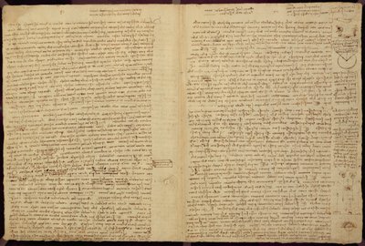 Una pagina dal Codice Leicester, 1508-12 da Leonardo da Vinci